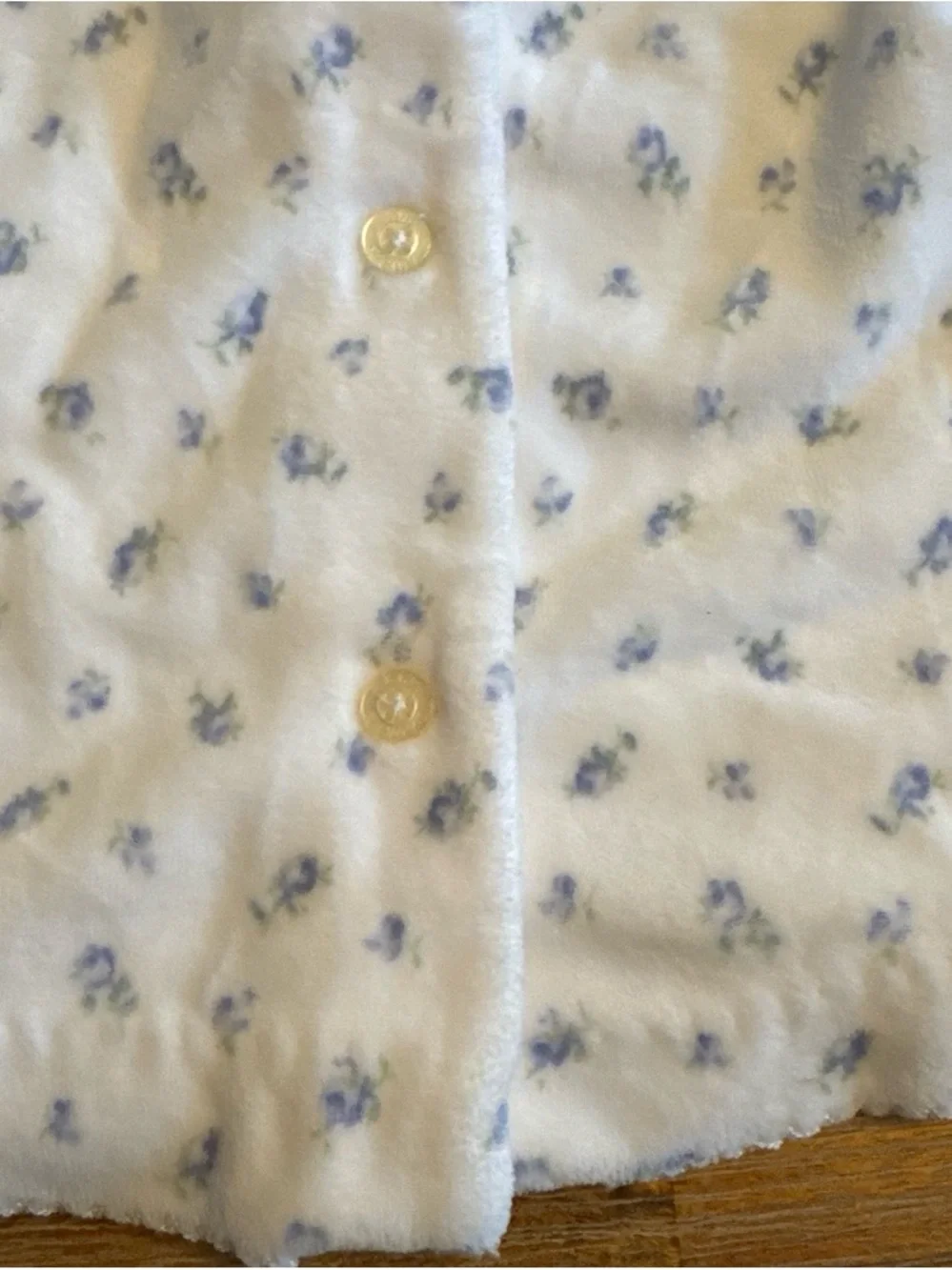 Ralph Lauren Cream Nightgown with Light Blue Floral Print 6 months